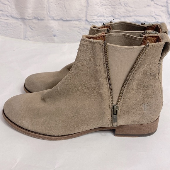 Frye Carly ash suede double zip Chelsea boots 7.5 - Picture 6 of 9